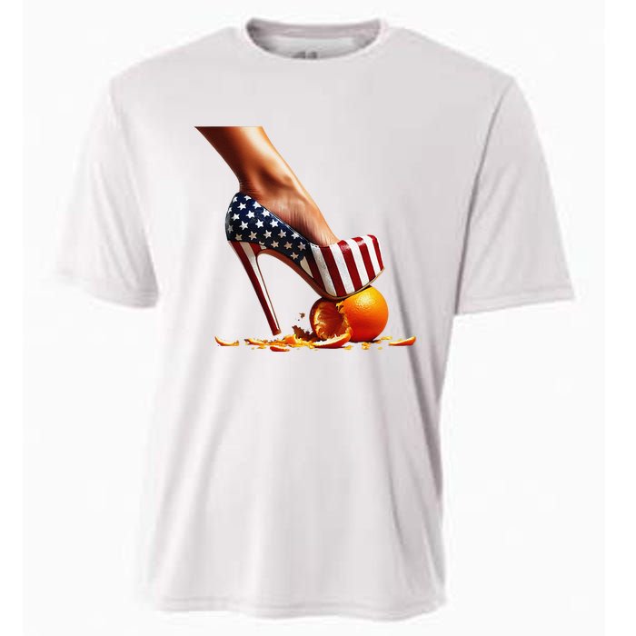 High Heels Squash Oranges; Kamala Harris Election Cooling Performance Crew T-Shirt