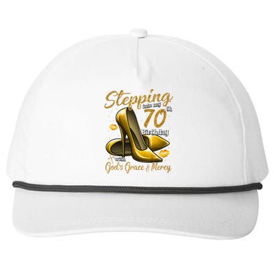 High Heels Stepping Into My 70th Birthday 70 And Fabulous Snapback Five-Panel Rope Hat