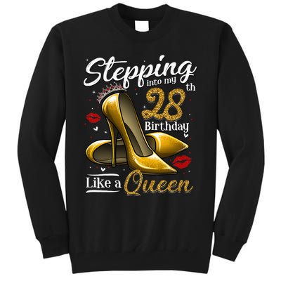 High Heels Stepping Into My 28th Birthday 28 And Fabulous Tall Sweatshirt