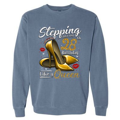 High Heels Stepping Into My 28th Birthday 28 And Fabulous Garment-Dyed Sweatshirt