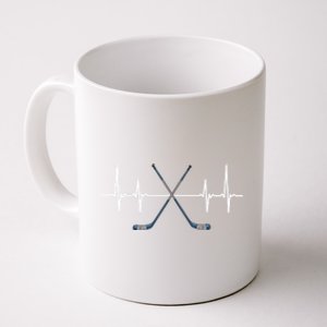 Heartbeat Hockey Stick Hockey Gift Coffee Mug