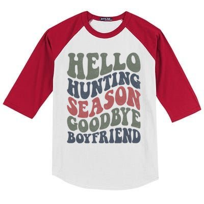 Hello Hunting Season Goodbye Boyfriend Kids Colorblock Raglan Jersey