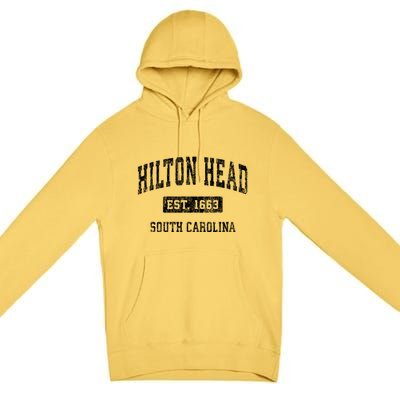 Hilton Head South Carolina Sc Vintage Established Sports Premium Pullover Hoodie