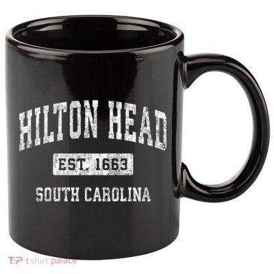 Hilton Head South Carolina Sc Vintage Established Sports 11oz C Handle Ceramic Mug