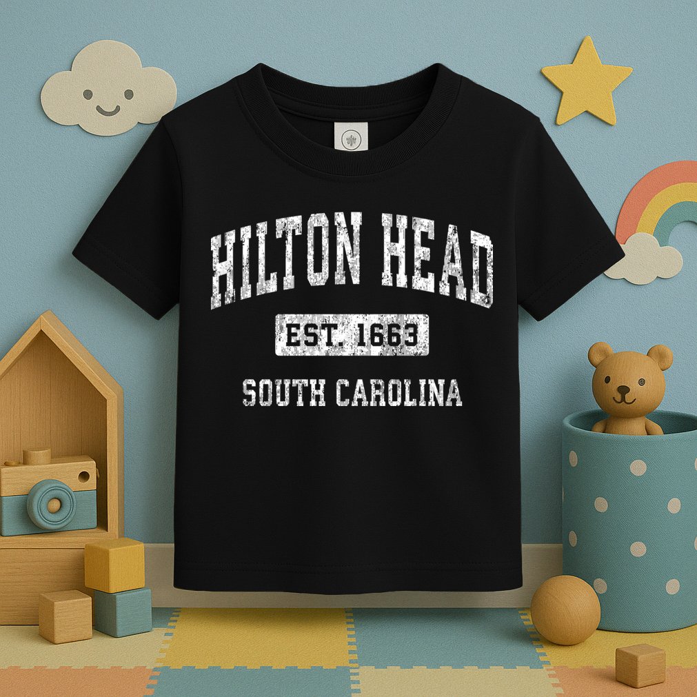 Hilton Head South Carolina Sc Vintage Established Sports Toddler T-Shirt