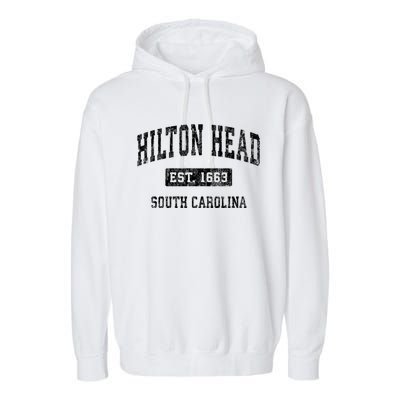 Hilton Head South Carolina Sc Vintage Established Sports Garment-Dyed Fleece Hoodie