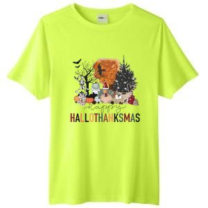 Happy Hallothanksmas Skeleton Turkey Christmas Halloween Tall Fusion ChromaSoft Performance T-Shirt