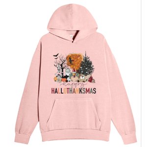 Happy Hallothanksmas Skeleton Turkey Christmas Halloween Urban Pullover Hoodie