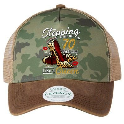 High Heels Stepping Into My 70th Birthday 70 and Fabulous Legacy Tie Dye Trucker Hat