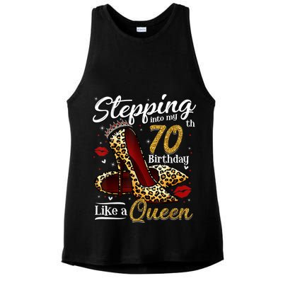 High Heels Stepping Into My 70th Birthday 70 and Fabulous Ladies PosiCharge Tri-Blend Wicking Tank