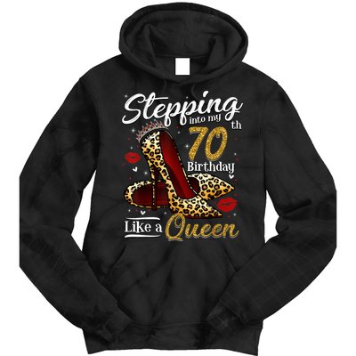 High Heels Stepping Into My 70th Birthday 70 and Fabulous Tie Dye Hoodie
