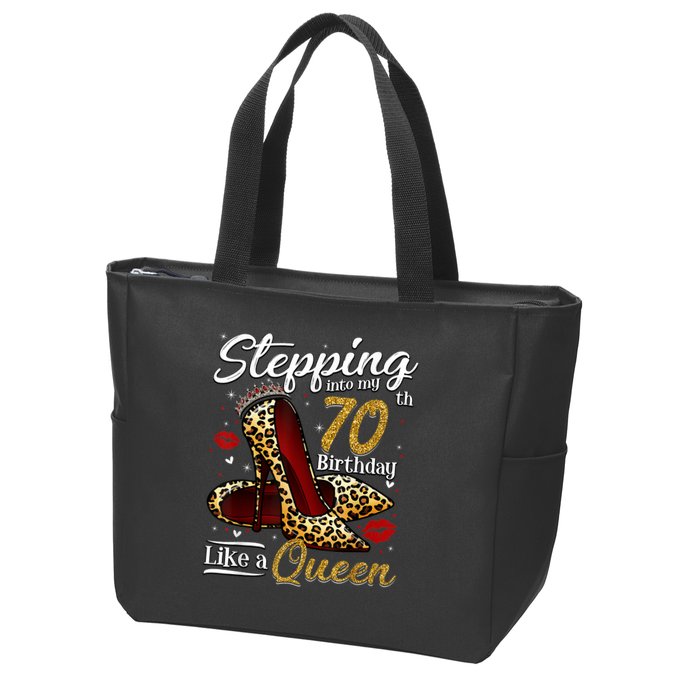 High Heels Stepping Into My 70th Birthday 70 and Fabulous Zip Tote Bag