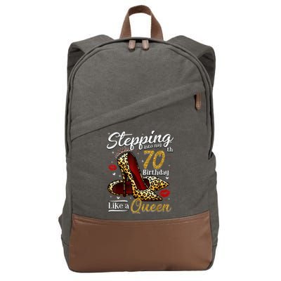 High Heels Stepping Into My 70th Birthday 70 and Fabulous Cotton Canvas Backpack