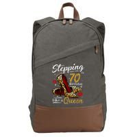 High Heels Stepping Into My 70th Birthday 70 and Fabulous Cotton Canvas Backpack