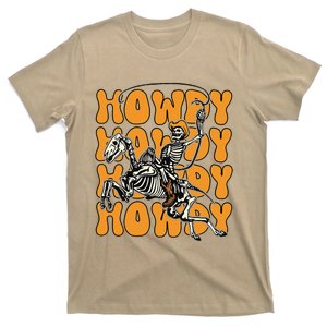 Halloween Howdy Skeleton With Horse Cowboy Hat Lasso T-Shirt