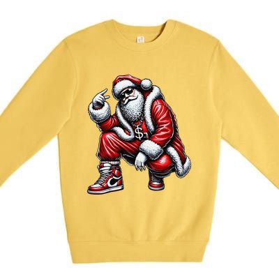 Hip Hop Santa Rapper Christmas Premium Crewneck Sweatshirt