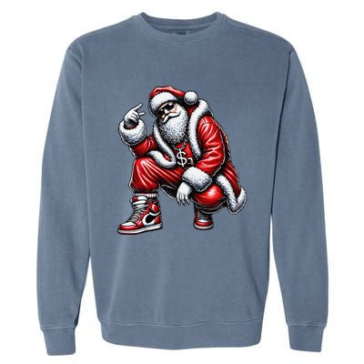 Hip Hop Santa Rapper Christmas Garment-Dyed Sweatshirt