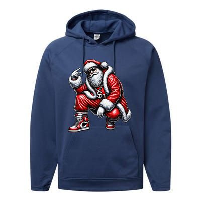 Hip Hop Santa Rapper Christmas Performance Fleece Hoodie