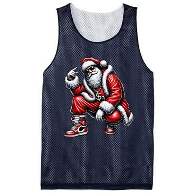 Hip Hop Santa Rapper Christmas Mesh Reversible Basketball Jersey Tank