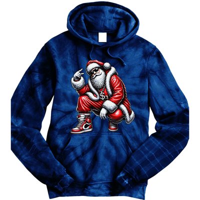 Hip Hop Santa Rapper Christmas Tie Dye Hoodie