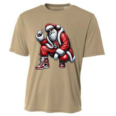 Hip Hop Santa Rapper Christmas Cooling Performance Crew T-Shirt