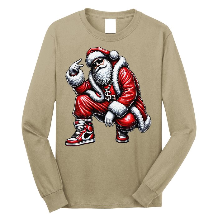 Hip Hop Santa Rapper Christmas Long Sleeve Shirt