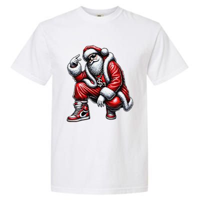 Hip Hop Santa Rapper Christmas Garment-Dyed Heavyweight T-Shirt