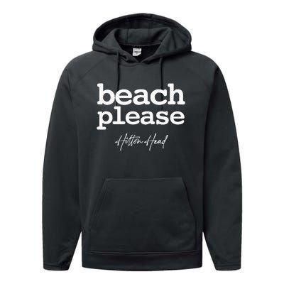 Hilton Head South Carolina Sc Beach Please Simple Performance Fleece Hoodie