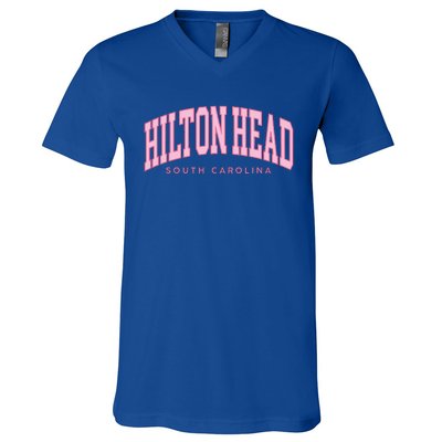 Hilton Head Sc South Carolina Retro V-Neck T-Shirt