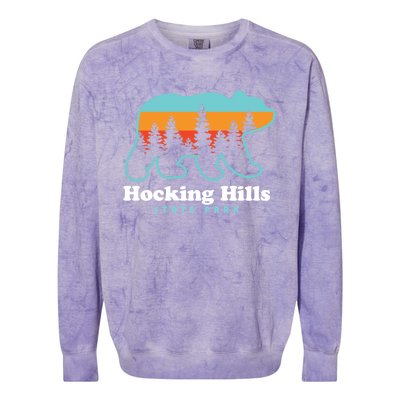 Hocking Hills State Park Bear Hocking Hills Camping Colorblast Crewneck Sweatshirt