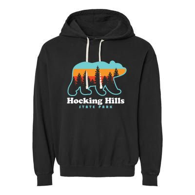 Hocking Hills State Park Bear Hocking Hills Camping Garment-Dyed Fleece Hoodie