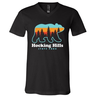 Hocking Hills State Park Bear Hocking Hills Camping V-Neck T-Shirt