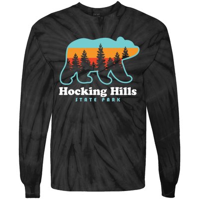 Hocking Hills State Park Bear Hocking Hills Camping Tie-Dye Long Sleeve Shirt