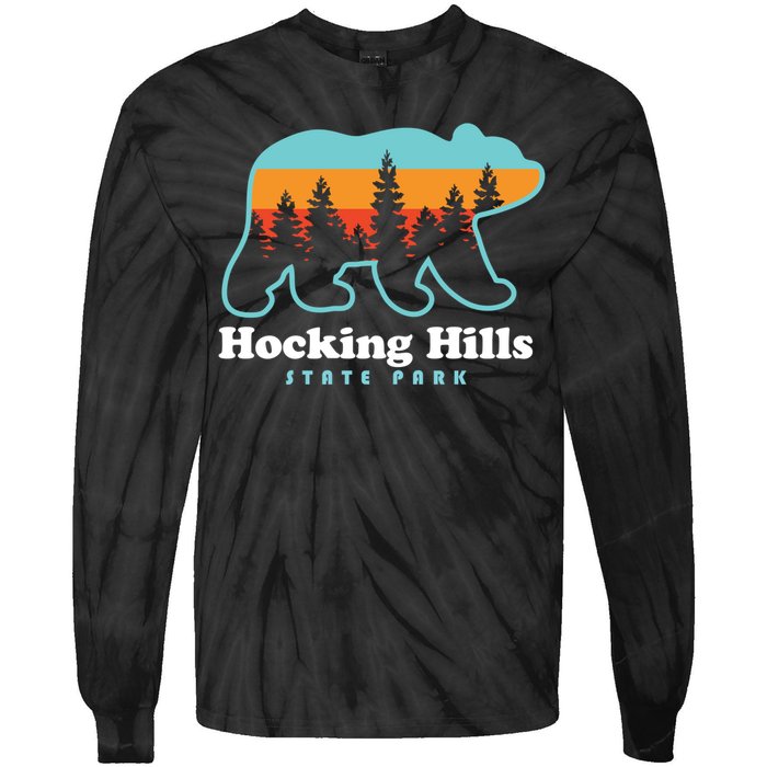 Hocking Hills State Park Bear Hocking Hills Camping Tie-Dye Long Sleeve Shirt