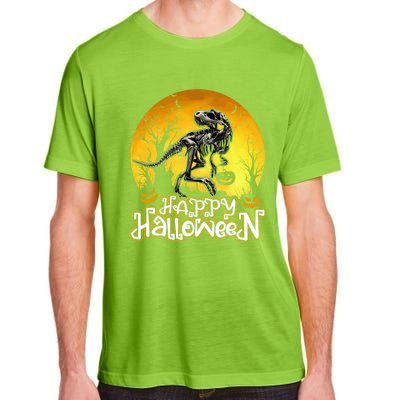 Happy Halloween Spooky Trex Skeleton Dinosaur Gift Adult ChromaSoft Performance T-Shirt