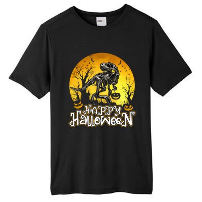 Happy Halloween Spooky Trex Skeleton Dinosaur Gift Tall Fusion ChromaSoft Performance T-Shirt