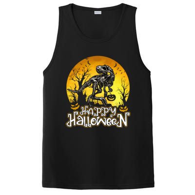 Happy Halloween Spooky Trex Skeleton Dinosaur Gift PosiCharge Competitor Tank