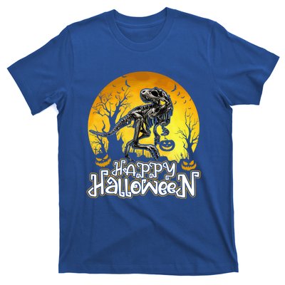 Happy Halloween Spooky Trex Skeleton Dinosaur Gift T-Shirt