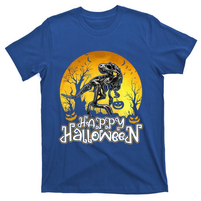 Happy Halloween Spooky Trex Skeleton Dinosaur Gift T-Shirt