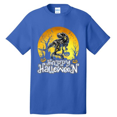 Happy Halloween Spooky Trex Skeleton Dinosaur Gift Tall T-Shirt