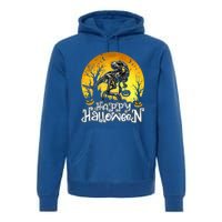 Happy Halloween Spooky Trex Skeleton Dinosaur Gift Premium Hoodie