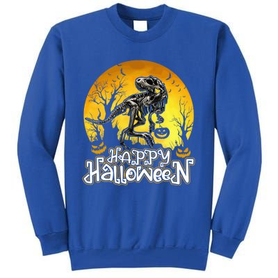 Happy Halloween Spooky Trex Skeleton Dinosaur Gift Tall Sweatshirt