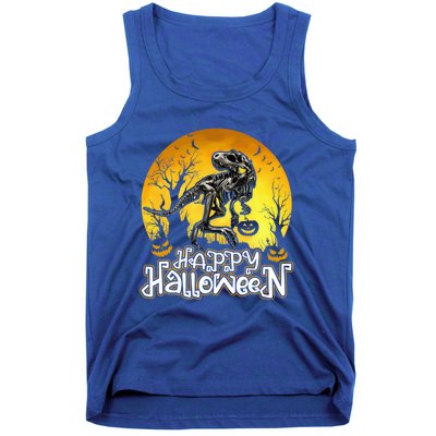 Happy Halloween Spooky Trex Skeleton Dinosaur Gift Tank Top