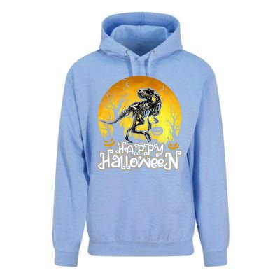 Happy Halloween Spooky Trex Skeleton Dinosaur Gift Unisex Surf Hoodie