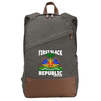 Haiti Heritage Since 1804 Proud Zoe Happy Haitian Flag Day Cotton Canvas Backpack