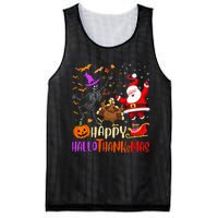 Happy Hallothanksmas Skeleton Pumpkin Turkey Santa Dancing Mesh Reversible Basketball Jersey Tank