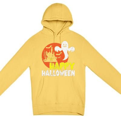 Happy Halloween Spooky Ghost Premium Pullover Hoodie