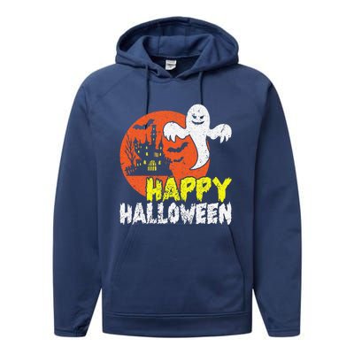 Happy Halloween Spooky Ghost Performance Fleece Hoodie