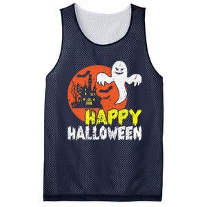 Happy Halloween Spooky Ghost Mesh Reversible Basketball Jersey Tank