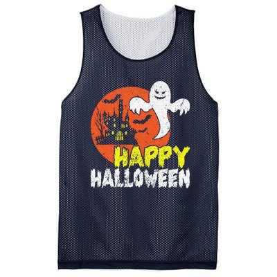 Happy Halloween Spooky Ghost Mesh Reversible Basketball Jersey Tank